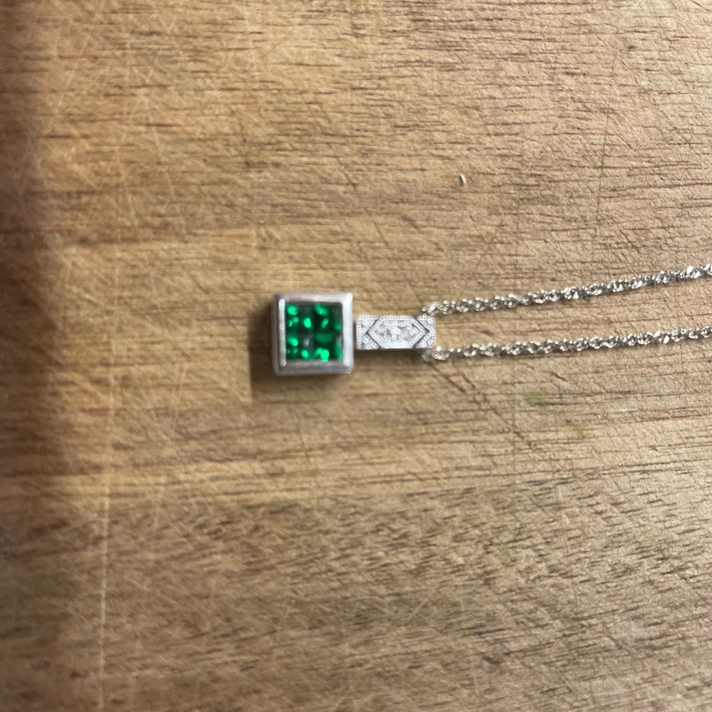 Tsavorite and 18kt white gold necklace by Christian Bernard Paris